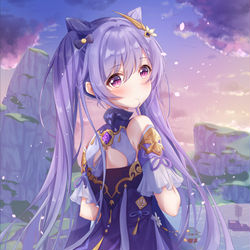 This is a pixiv picture whose title is 刻晴.