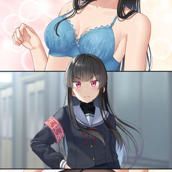 This is a pixiv picture whose title is どうしたの？私の顔に何かついてる？.