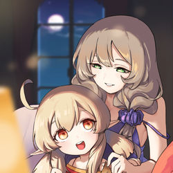 This is a pixiv picture whose title is 可莉&丽莎.