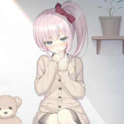 This is a pixiv picture whose title is 今回彩度が低いのを挑戦してみたかったんです。(´・ω・｀).