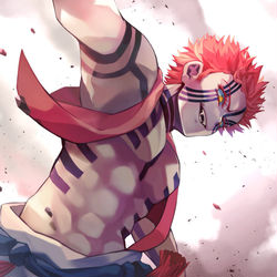 This is a pixiv picture whose title is 【鬼滅】鬼になれ！杏寿郎！.