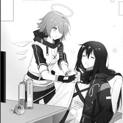 This is a pixiv picture whose title is とあるドクターとエクシアの日常.