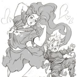 This is a pixiv picture whose title is 由花子さんと康一くん.