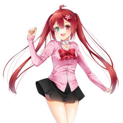This is a pixiv picture whose title is 赤髪ツインテールちゃん.