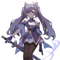 This is a pixiv picture whose title is 刻晴.