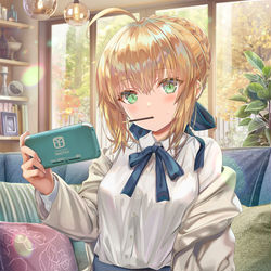 This is a pixiv picture whose title is だらけセイバーさん.
