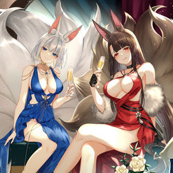 This is a pixiv picture whose title is 赤城と加賀.