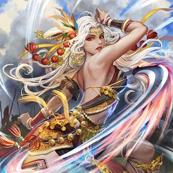 This is a pixiv picture whose title is 三國殺-祝融.