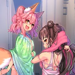 This is a pixiv picture whose title is メスガキキャス狐とキアラリリィ.