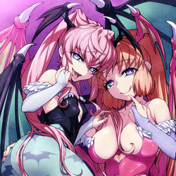 This is a pixiv picture whose title is サキュバスチック・シスターズ(Another).