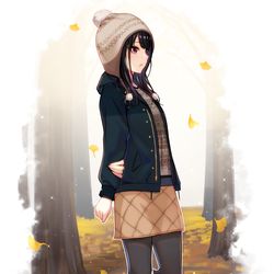This is a pixiv picture whose title is 秋服灯織.