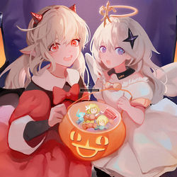 This is a pixiv picture whose title is trick/treat.
