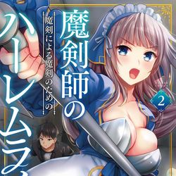 This is a pixiv picture whose title is 単行本「魔剣師の魔剣による魔剣のためのハーレムライフ」2巻表紙.