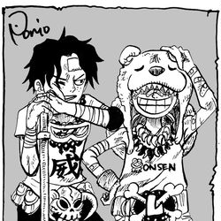 This is a pixiv picture whose title is 少年エースと少年ルフィ.