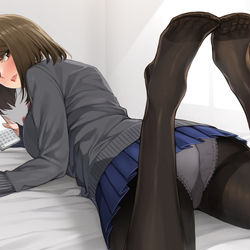 This is a pixiv picture whose title is ちょっと、どこみてるの？.