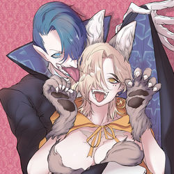 This is a pixiv picture whose title is メルロー×アザール『ハッピーハロウィン！』.