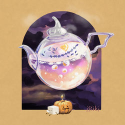 This is a pixiv picture whose title is ハロウィン・ティーポット.
