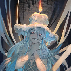 This is a pixiv picture whose title is 白縛の魔女.