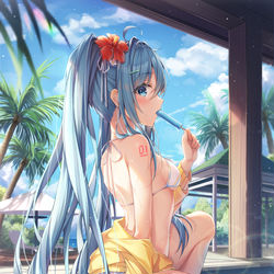 This is a pixiv picture whose title is 水着ミク.