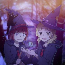 This is a pixiv picture whose title is 幼なじみからラバーズになる魔女たち.