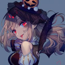 This is a pixiv picture whose title is Halloween🎃.