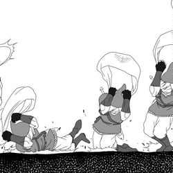 This is a pixiv picture whose title is 安全に着地するリンク.