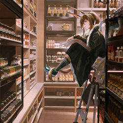 This is a pixiv picture whose title is -What will he cook?-.