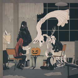 This is a pixiv picture whose title is After the party.