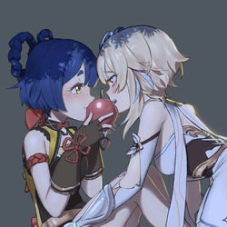This is a pixiv picture whose title is Eat an apple with me?.