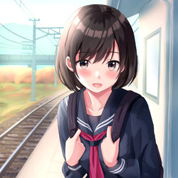 This is a pixiv picture whose title is 「おはよう！今日も一緒だね」.