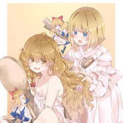 This is a pixiv picture whose title is 「魔法を志すなら、まず髪のお手入れから嗜みなさい」.