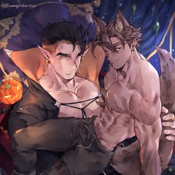 This is a pixiv picture whose title is ハロウィン🎃.