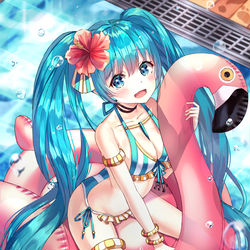 This is a pixiv picture whose title is 水着ミク.