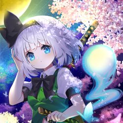 This is a pixiv picture whose title is 月下美人.