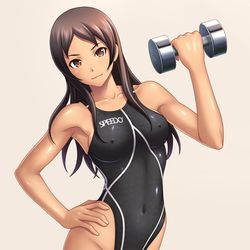 This is a pixiv picture whose title is 競泳水着&ビーチバレー.