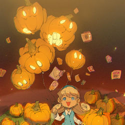 This is a pixiv picture whose title is 風船ランタン.