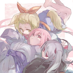 This is a pixiv picture whose title is 灰流うらら 浮幽さくら 幽鬼うさぎ.