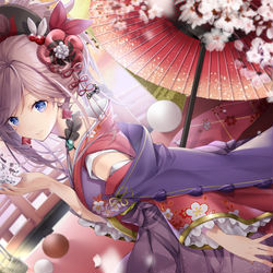 This is a pixiv picture whose title is 『空を道とし』.