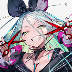 This is a pixiv picture whose title is ちょんぎりダブルピース.