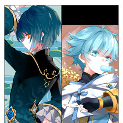 This is a pixiv picture whose title is 行秋x重云.