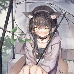 This is a pixiv picture whose title is 捨て猫.