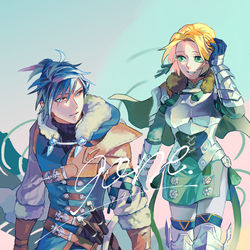 This is a pixiv picture whose title is 【新刊サンプル】銀雪フェリイン本.