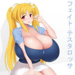 This is a pixiv picture whose title is むちむち フェイト・テスタロッサ to IkariZero.