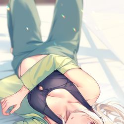 This is a pixiv picture whose title is 「…ずっと横で寝てくれてたの？？」.