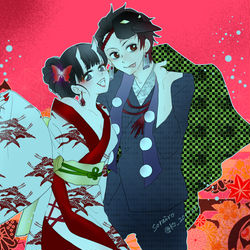 This is a pixiv picture whose title is キメツのハロウィン🎃.