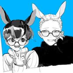 This is a pixiv picture whose title is 黒白バニー詰め3.