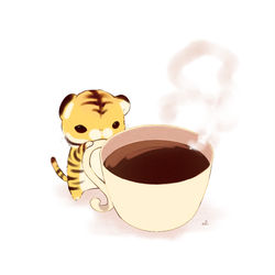 This is a pixiv picture whose title is コーヒーとら.