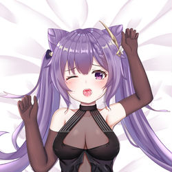 This is a pixiv picture whose title is 刻晴抱枕.