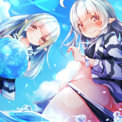 This is a pixiv picture whose title is ぺろん (skeb).