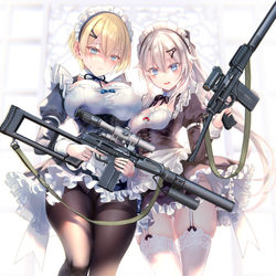 This is a pixiv picture whose title is VSK＆9A-91 弾丸カフェ.